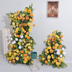 Yellow Rose Wedding Backdrop Decor with Floral Arrangement for KT Board Display