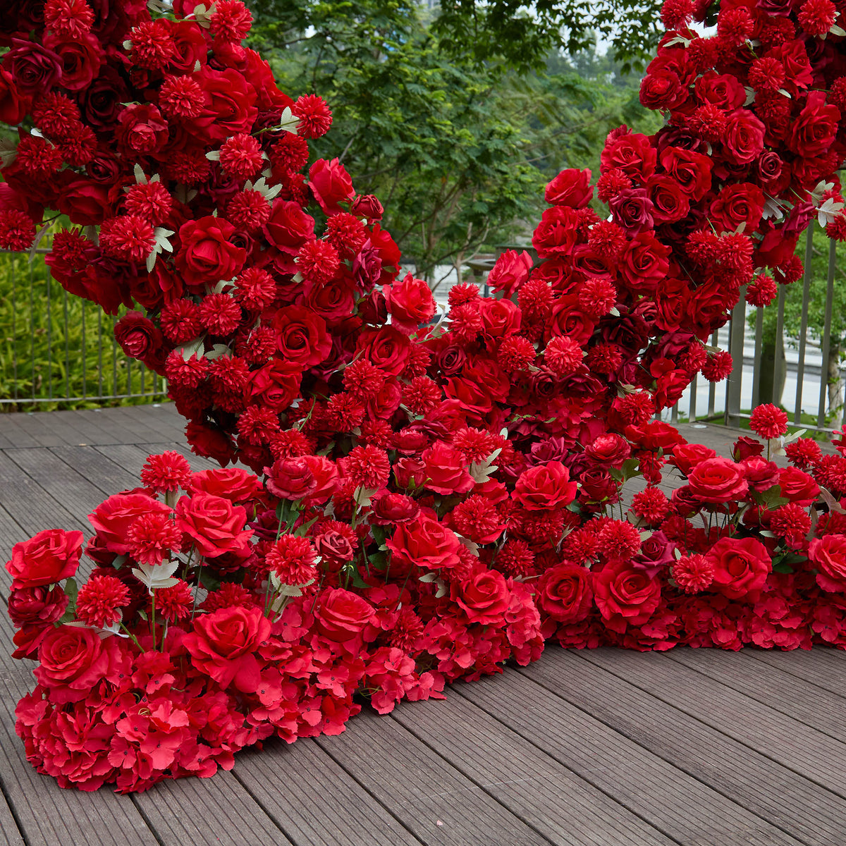 Aliflowers Artificial flower 5D Red Rose Valentine's Day Heart Arch ALFAH004