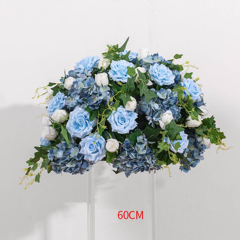 Ali Flowers Blue Handmade Wedding Silk Flower Ball Centerpieces for Table Decor ALFBL002 - Ali Flowers