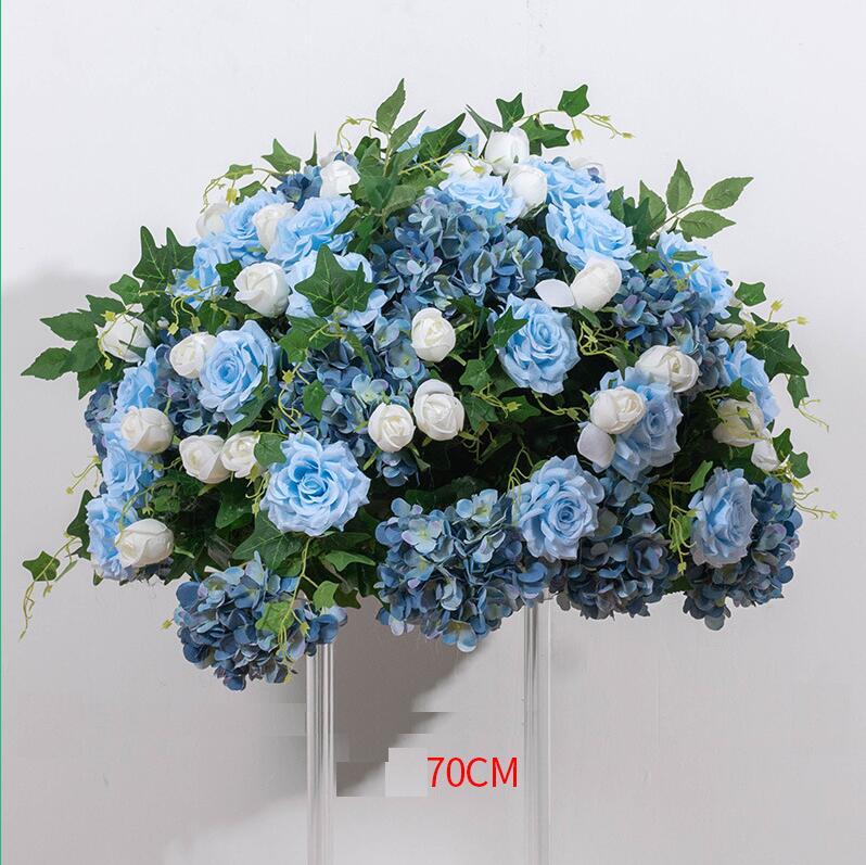Ali Flowers Blue Handmade Wedding Silk Flower Ball Centerpieces for Table Decor ALFBL002 - Ali Flowers