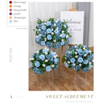 Ali Flowers Blue Handmade Wedding Silk Flower Ball Centerpieces for Table Decor ALFBL002 - Ali Flowers