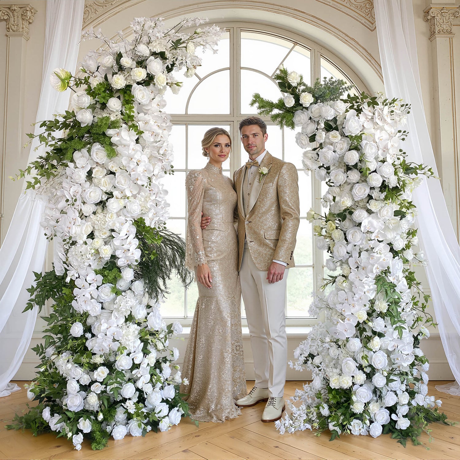 Aliflowers Forest-Themed Series Artificial Nandina wedding backdrop Horn Arch ALFAC005 - Ali Flowers