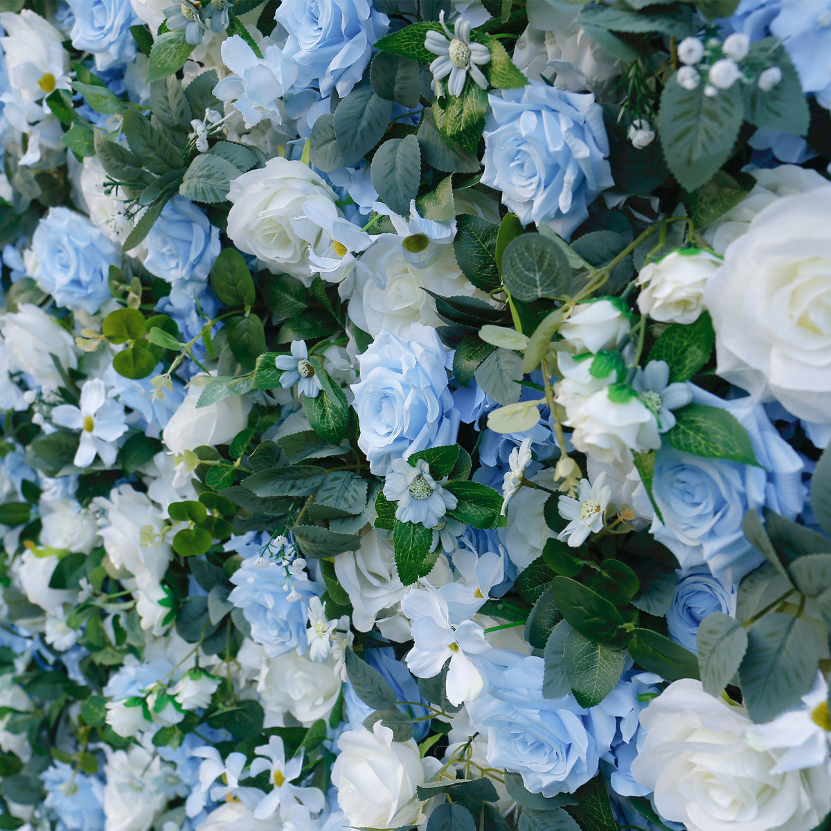 Aliflowers Blue Rose Roll up Fabric Flower Wall for Wedding ALFWL087 - Ali Flowers