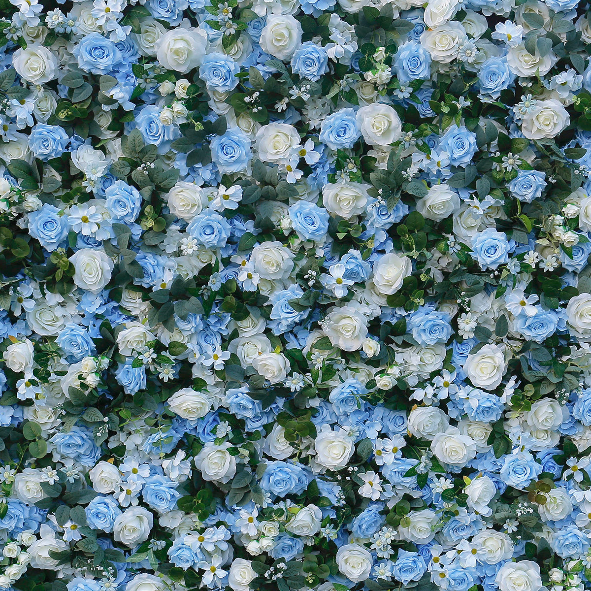 Aliflowers Blue Rose Roll up Fabric Flower Wall for Wedding ALFWL087 - Ali Flowers