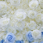 Aliflowers Blue Gradient 5D Flower Curtain Wall Cloth Wedding Backdrop ALFWL120 - Ali Flowers