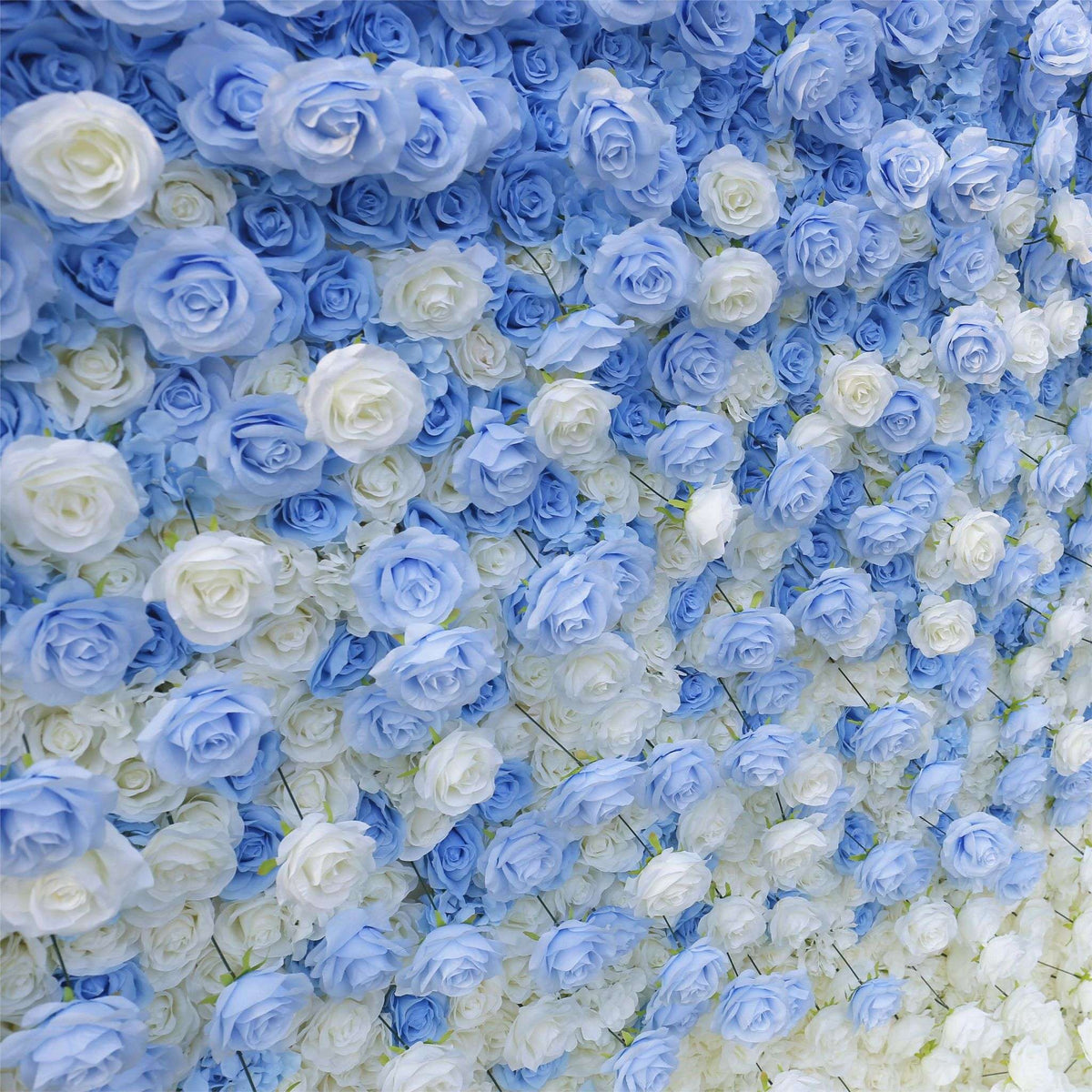 Aliflowers Blue Gradient 5D Flower Curtain Wall Cloth Wedding Backdrop ALFWL120 - Ali Flowers