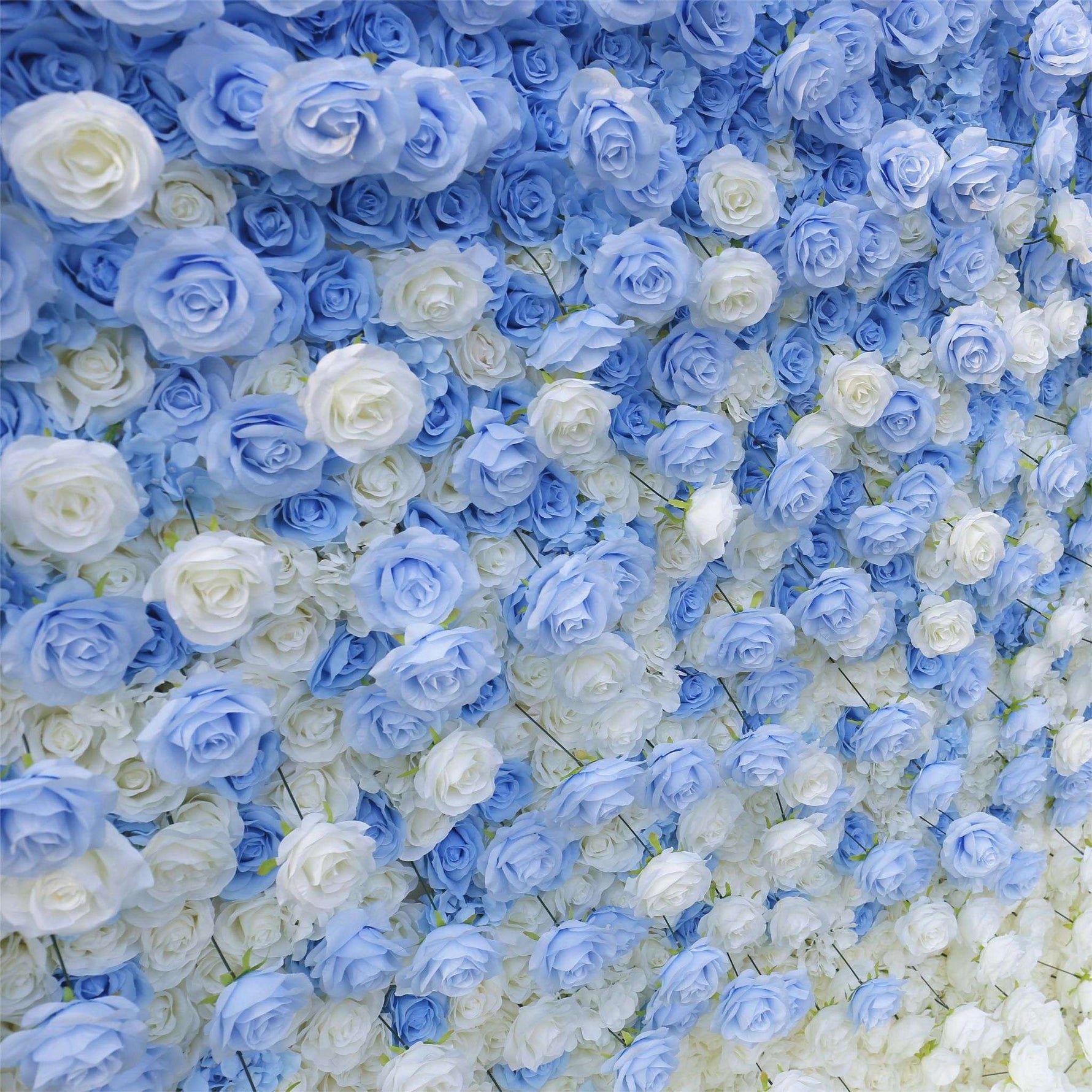 Aliflowers Blue Gradient 5D Flower Curtain Wall Cloth Wedding Backdrop ALFWL120 - Ali Flowers