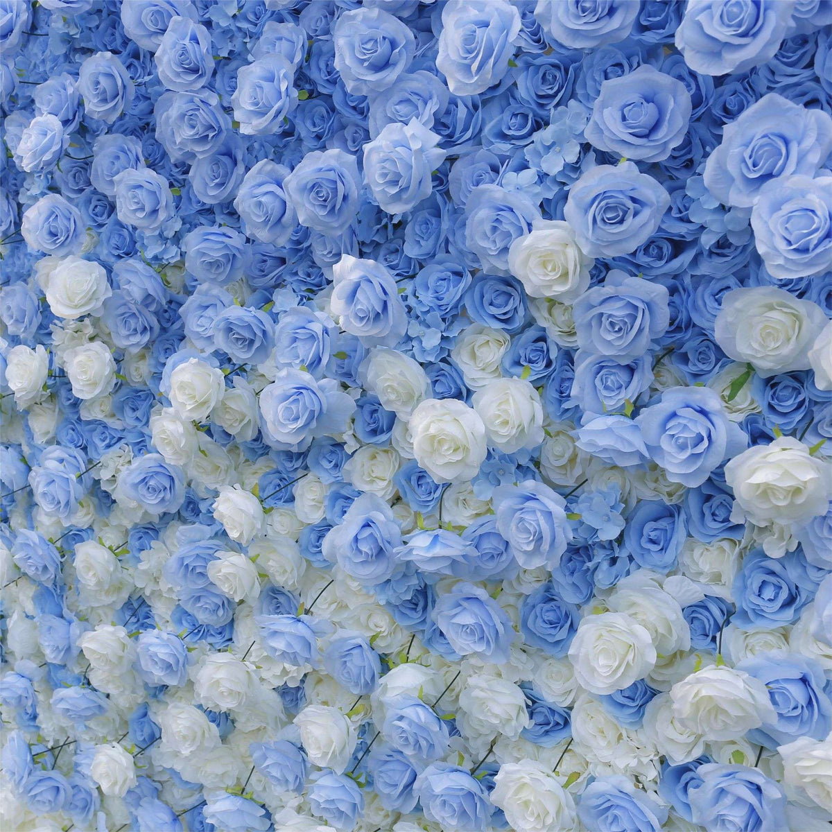 Aliflowers Blue Gradient 5D Flower Curtain Wall Cloth Wedding Backdrop ALFWL120 - Ali Flowers
