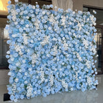 Aliflowers 3D Blue Rose & White Orchid Flower Wall for Wedding Decor ALFWL187