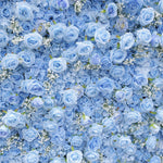 Aliflowers Blue Rose with Baby Breath Artificial Flower Wall Decor ALFWL095 - Ali Flowers