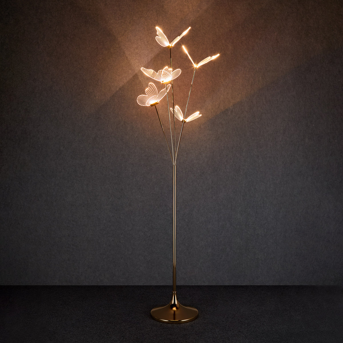 Butterfly Shaped LED Modern Floor Lamp Engagement Party Decoration Stage Guide Light