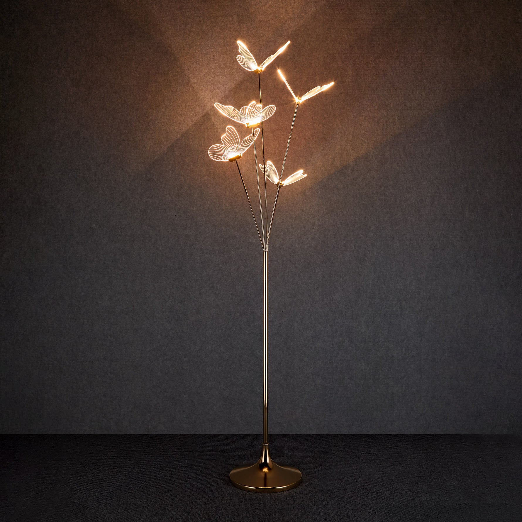 Butterfly Shaped LED Modern Floor Lamp Engagement Party Decoration Stage Guide Light