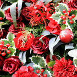 Aliflowers Christmas Artificial Rose Plant Backdrop Deco Wall Event Party Prop Rolling Up Curtain MCFL23002 - Ali Flowers