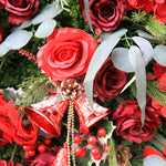 Aliflowers Christmas Artificial Rose Plant Backdrop Deco Wall Event Party Prop Rolling Up Curtain MCFL23002 - Ali Flowers