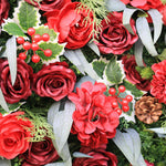 Aliflowers Christmas Artificial Rose Plant Backdrop Deco Wall Event Party Prop Rolling Up Curtain MCFL23002 - Ali Flowers