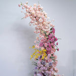 Aliflowers Gradient Color Series Colorful Rose Orchid Wedding Backdrop Horn Arch Decor Floral Arrangement ALFAC012 - Ali Flowers