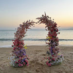 Aliflowers Gradient Color Series Colorful Rose Orchid Wedding Backdrop Horn Arch Decor Floral Arrangement ALFAC012 - Ali Flowers