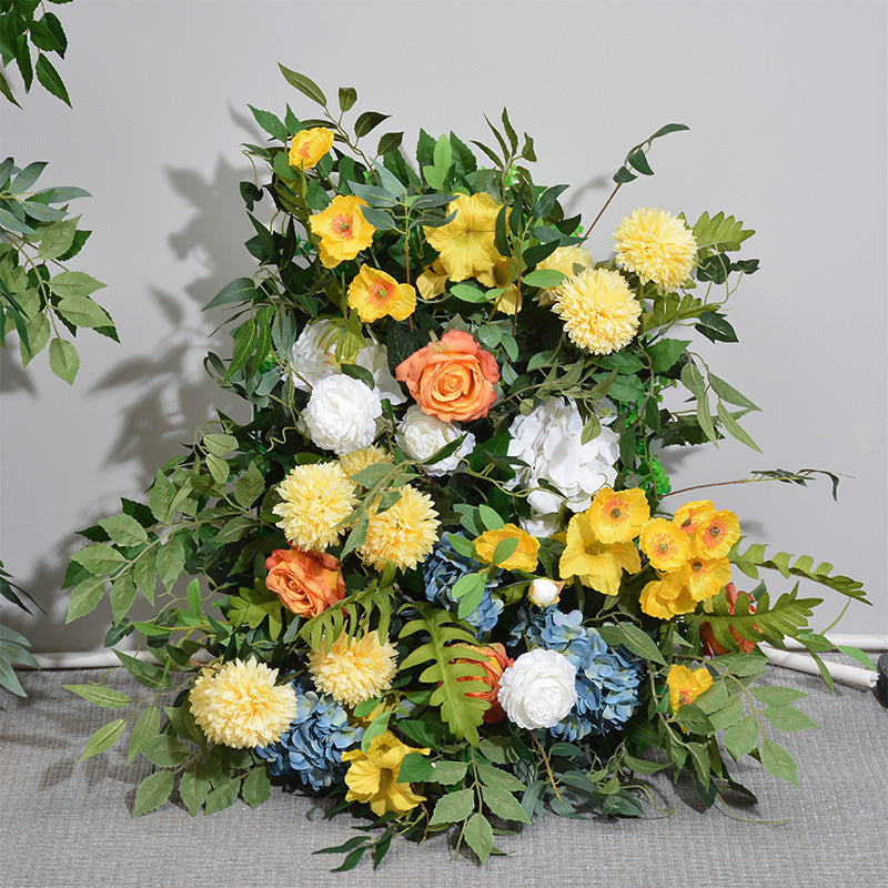 Aliflowers Colorful Flowers And Green Leaves Artificial Flower Wedding Party KT Background Board ALFKT013