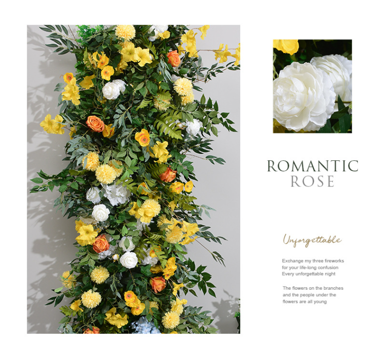 Aliflowers Colorful Flowers And Green Leaves Artificial Flower Wedding Party KT Background Board ALFKT013