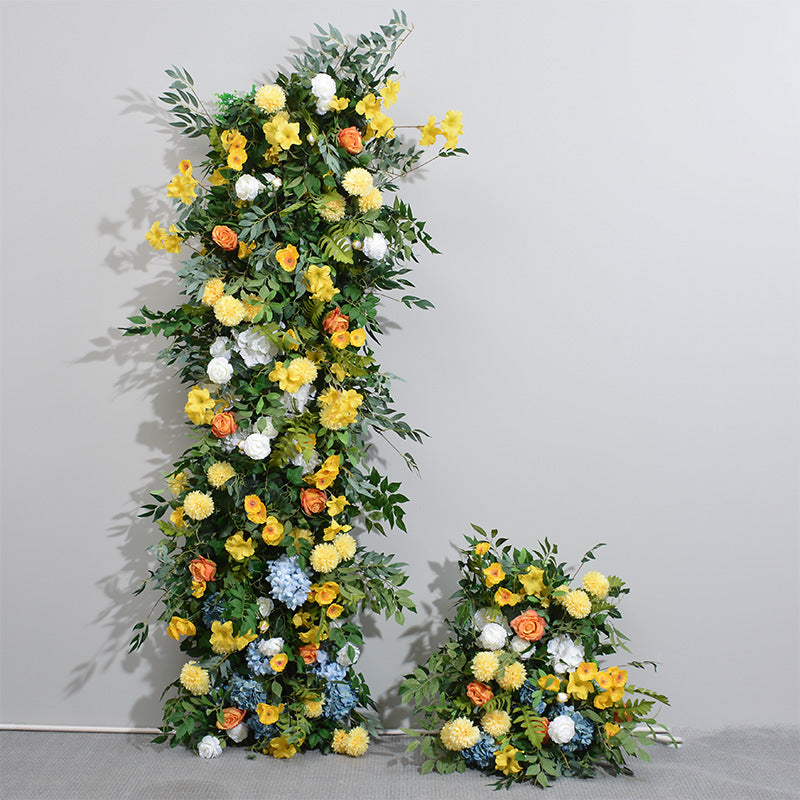 Aliflowers Colorful Flowers And Green Leaves Artificial Flower Wedding Party KT Background Board ALFKT013