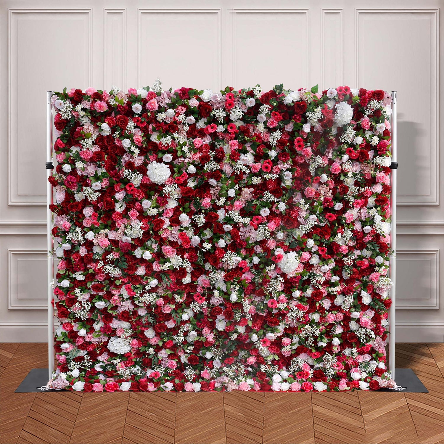 Aliflowers 5D Red Pink Hydrangea Baby Breath Roll Up Cloth Artificial Flowers for Flower Wall Plant Wall ALFWL072 - Ali Flowers