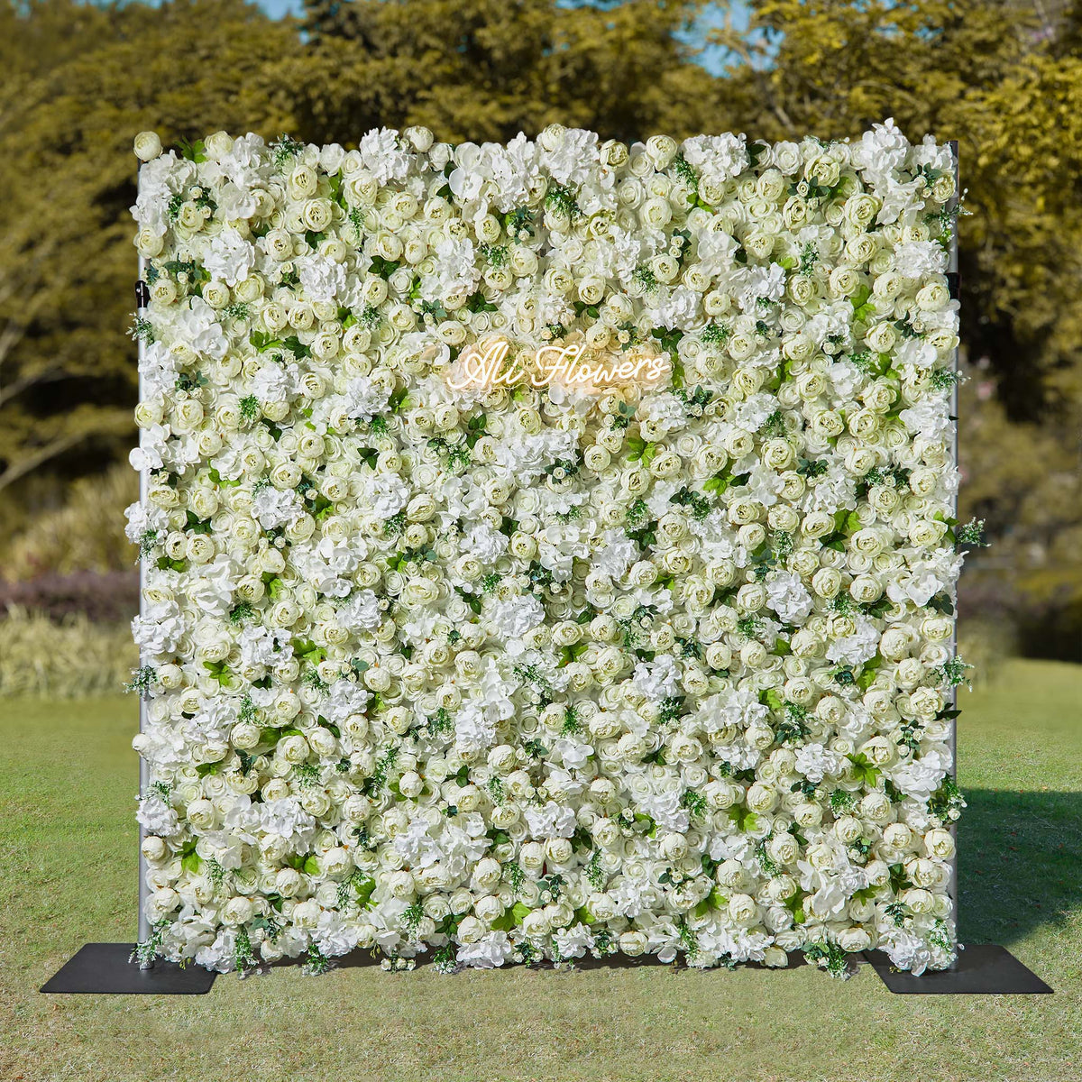 Luxurious Cream Peony Flower Wall Warm Romantic Backdrop for Elegant Wedding ALFWL148 - Ali Flowers