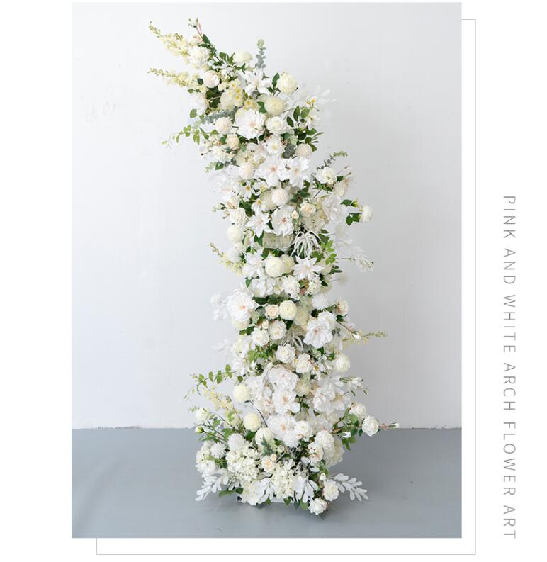 Aliflowers White Series Rose Lily floral Horn Arch Frame Floor Flower ALFAC011 - Ali Flowers