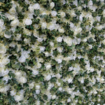 Aliflowers Cream Rose with Green Leaves Wall of Flower Wedding Backdrop ALFWL067 - Ali Flowers