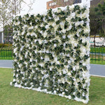 Aliflowers Cream Rose with Green Leaves Wall of Flower Wedding Backdrop ALFWL067 - Ali Flowers