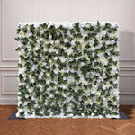 Aliflowers Cream Rose with Green Leaves Wall of Flower Wedding Backdrop ALFWL138 - Ali Flowers