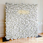 Aliflowers 3D Customize Roll Up Cloth White Floral Wall Wedding Backdrop wall ALFWL069 - Ali Flowers