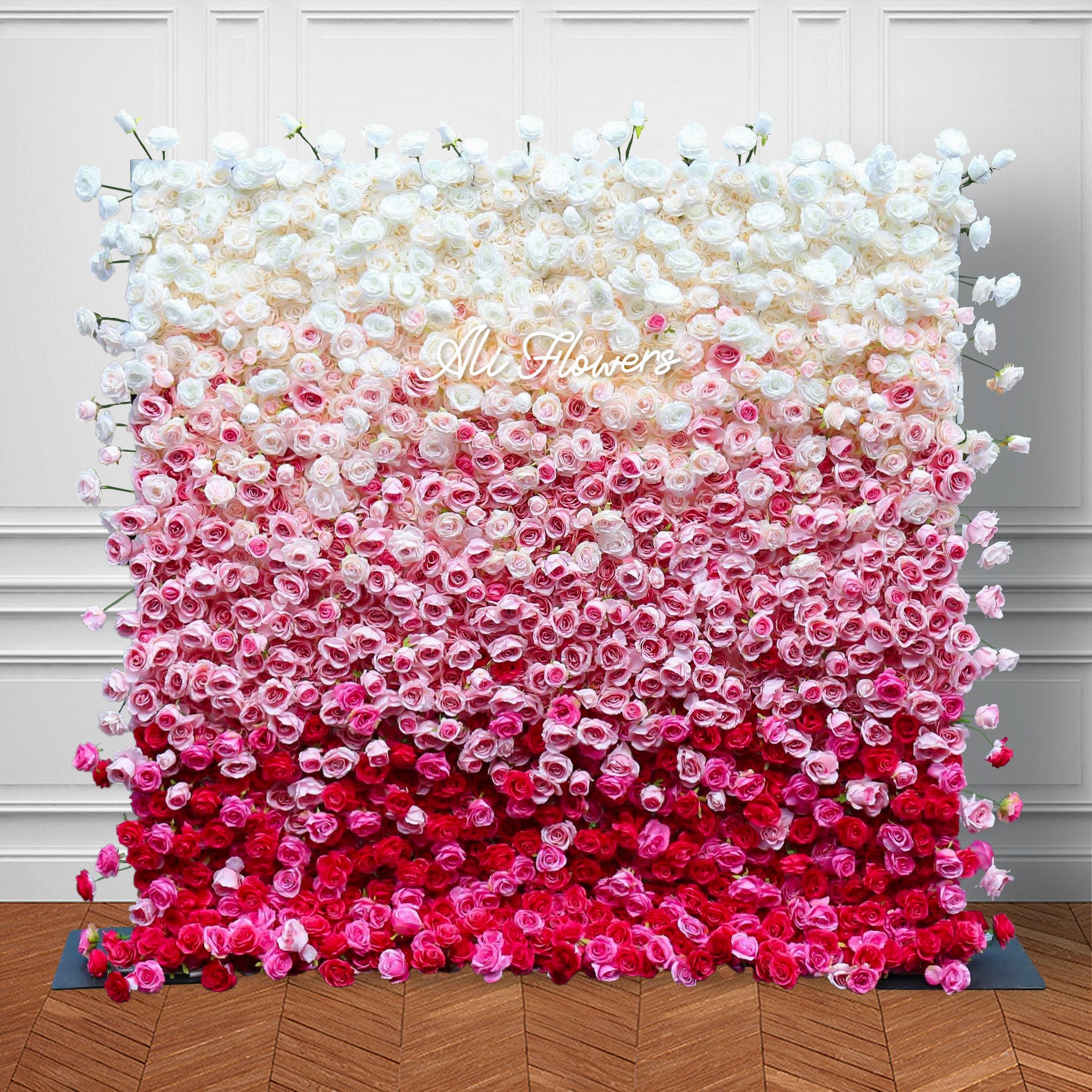 Ali Flowers 5D Gradient Color Artificial Simulation Flower Wall for Wedding Stage Decoration ALFWL018 - Ali Flowers