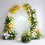 Aliflowers Yellow Garden Artificial Flower Horn Arch Wedding Backdrop Party Props Arrangement ALFAC021 - Ali Flowers