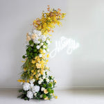 Aliflowers Yellow Garden Artificial Flower Horn Arch Wedding Backdrop Party Props Arrangement ALFAC021 - Ali Flowers