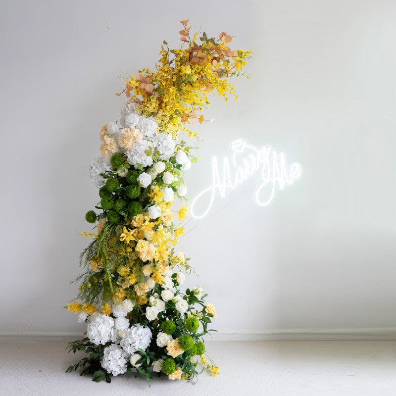 Aliflowers Yellow Garden Artificial Flower Horn Arch Wedding Backdrop Party Props Arrangement ALFAC021 - Ali Flowers