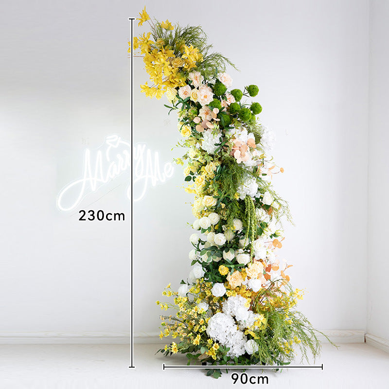 Aliflowers Yellow Garden Artificial Flower Horn Arch Wedding Backdrop Party Props Arrangement ALFAC021 - Ali Flowers
