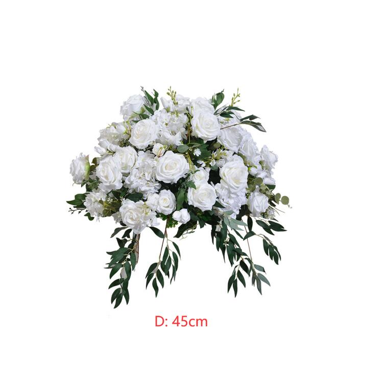 Ali Flowers Green Plant White Artificial Flower Ball for Wedding Table Decor ALFBL011 - Ali Flowers