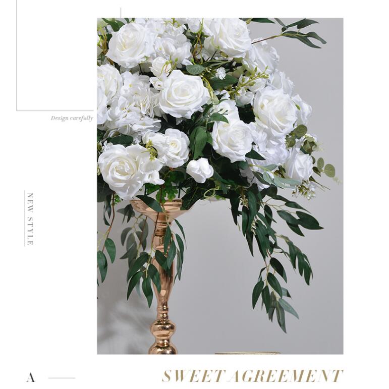 Ali Flowers Green Plant White Artificial Flower Ball for Wedding Table Decor ALFBL011 - Ali Flowers