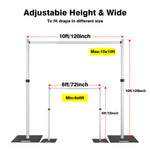 6-10ft Adjustable Wedding Event Decoration Supplies Pipe and Drape Backdrop Flower Wall Frame Stand - Ali Flowers