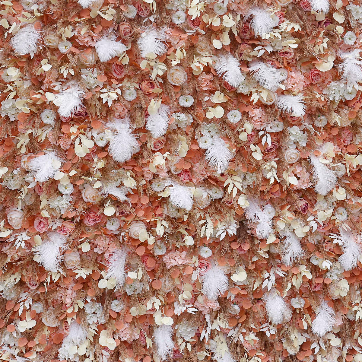 Aliflowers Gold Leaves with White Feather Wall Flower Arrangements Marriage Props ALFWL091 - Ali Flowers