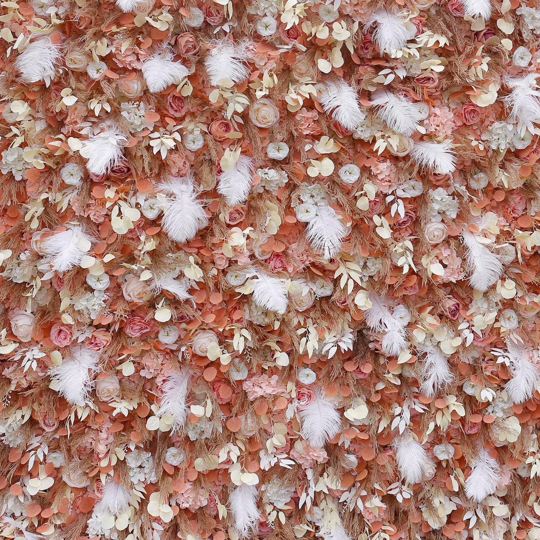 Aliflowers Gold Leaves with White Feather Wall Flower Arrangements Marriage Props ALFWL091 - Ali Flowers