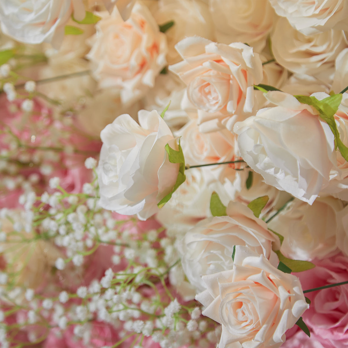 Gradient Colorful Rose & Hydrangea 5D Flower Wall with Babysbreath ALFWL150 - Ali Flowers