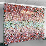 Aliflowers Gradient Rose Artificial Flower Wall Backdrop – Pink White Purple Mix for Wedding & Party Decor