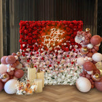 Aliflowers Gradient Artificial Flowers White to Red Wedding Wall Backdrop ALFWL111 - Ali Flowers