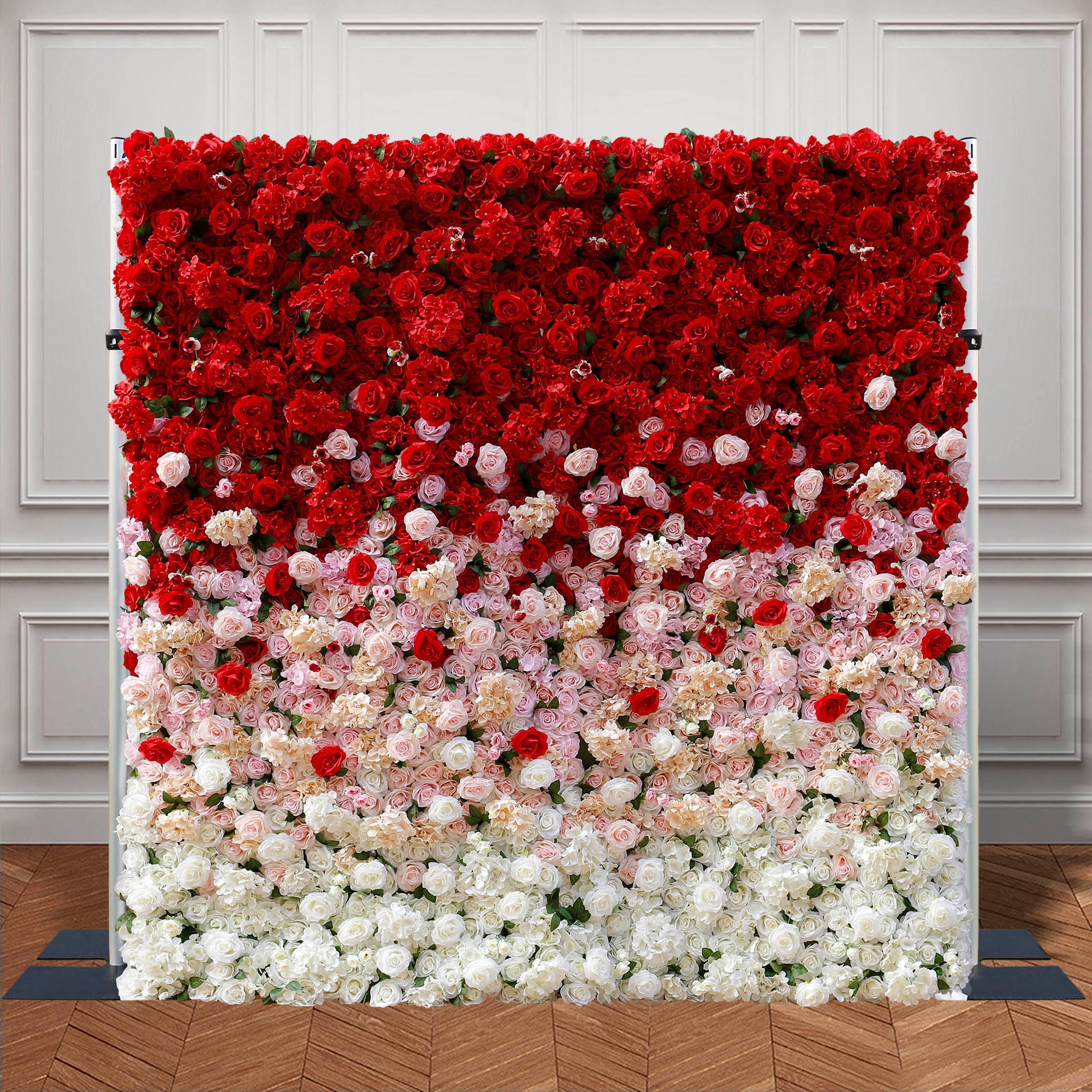 Aliflowers Gradient Artificial Flowers White to Red Wedding Wall Backdrop ALFWL111 - Ali Flowers