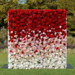 Aliflowers Gradient Artificial Flowers White to Red Wedding Wall Backdrop ALFWL111 - Ali Flowers
