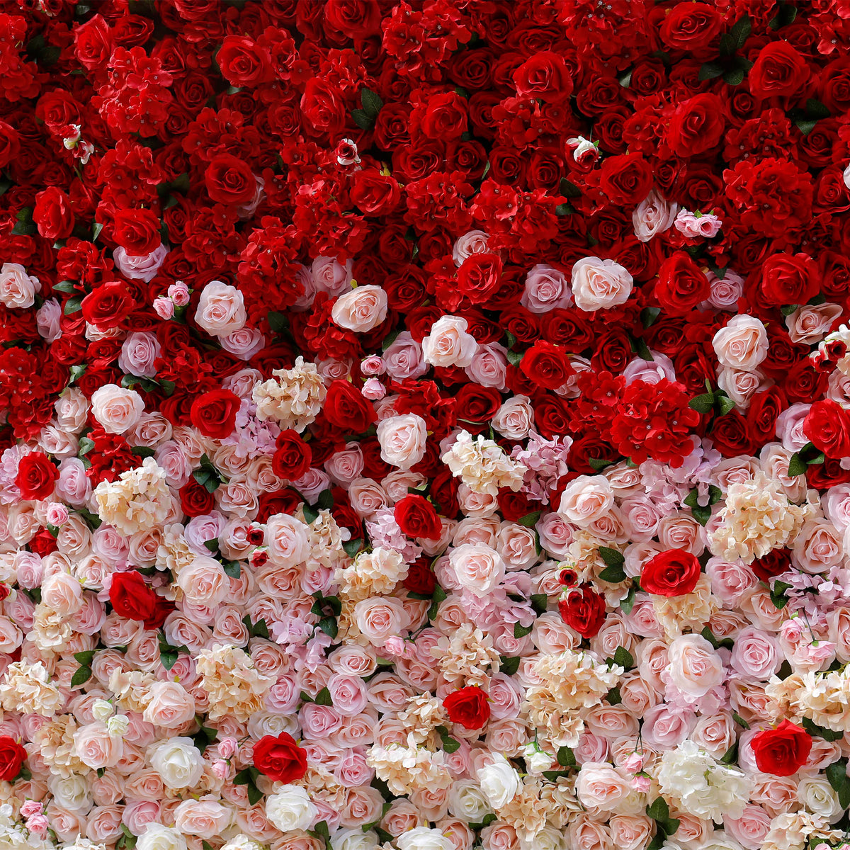 Aliflowers Gradient Artificial Flowers White to Red Wedding Wall Backdrop ALFWL111 - Ali Flowers