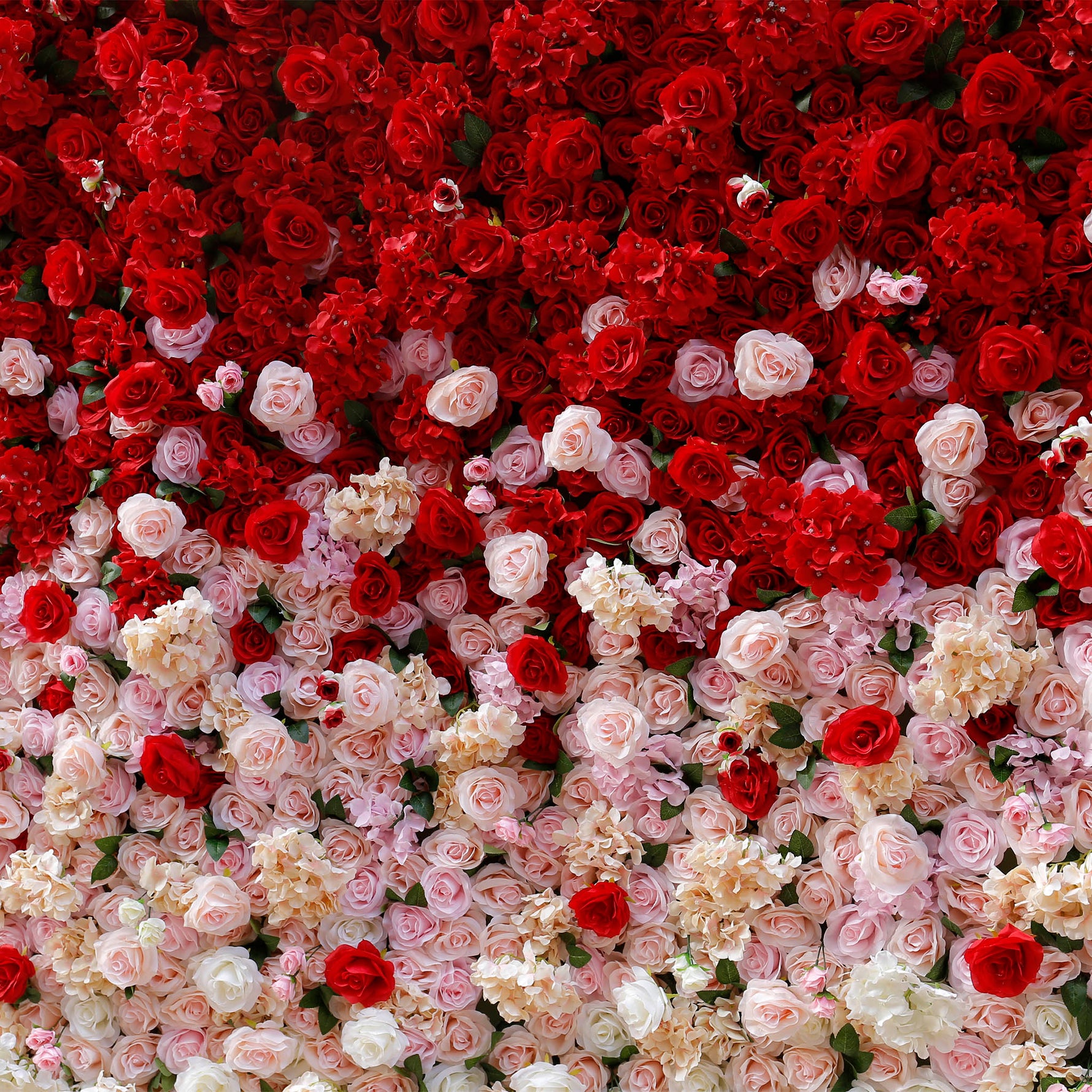 Aliflowers Gradient Artificial Flowers White to Red Wedding Wall Backdrop ALFWL111 - Ali Flowers