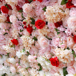 Aliflowers Gradient Artificial Flowers White to Red Wedding Wall Backdrop ALFWL111 - Ali Flowers