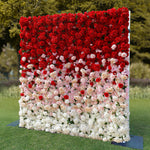 Aliflowers Gradient Artificial Flowers White to Red Wedding Wall Backdrop ALFWL111 - Ali Flowers